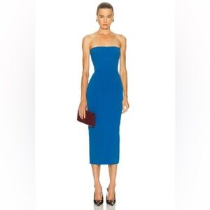 Alex Perry Strapless Ocean Blue Strapless Midi Dress Cocktail size 6 $935